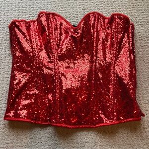 Top Drawer by Daisy Corsets Red Sequined Corset